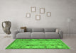 Machine Washable Abstract Green Contemporary Area Rugs in a Living Room,, wshcon2833grn