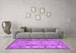 Machine Washable Abstract Purple Contemporary Area Rugs in a Living Room, wshcon2833pur