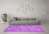 Machine Washable Abstract Purple Contemporary Rug, wshcon2833pur