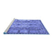 Sideview of Machine Washable Abstract Blue Contemporary Rug, wshcon2833blu