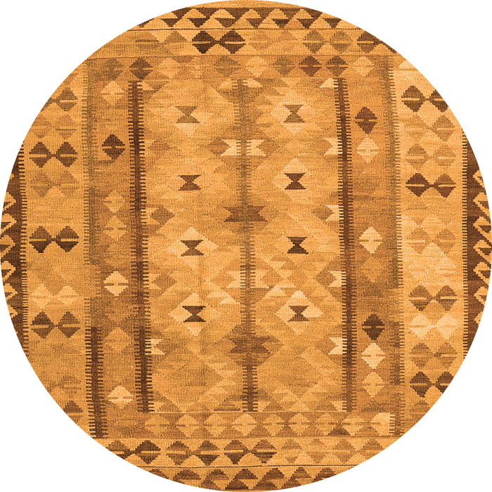 Square Abstract Orange Contemporary Rug, con2833org