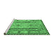 Sideview of Machine Washable Abstract Emerald Green Contemporary Area Rugs, wshcon2833emgrn