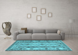 Machine Washable Abstract Light Blue Contemporary Rug in a Living Room, wshcon2833lblu