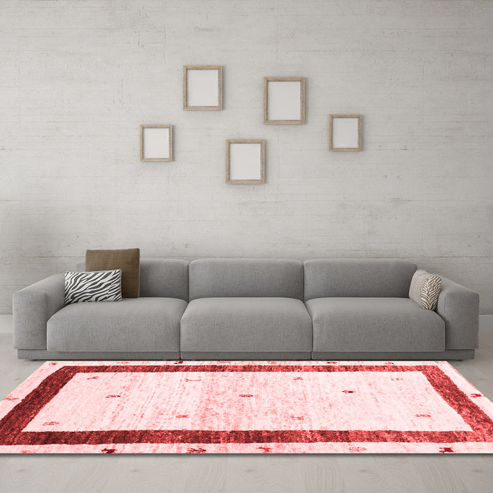 Modern Red Washable Rugs