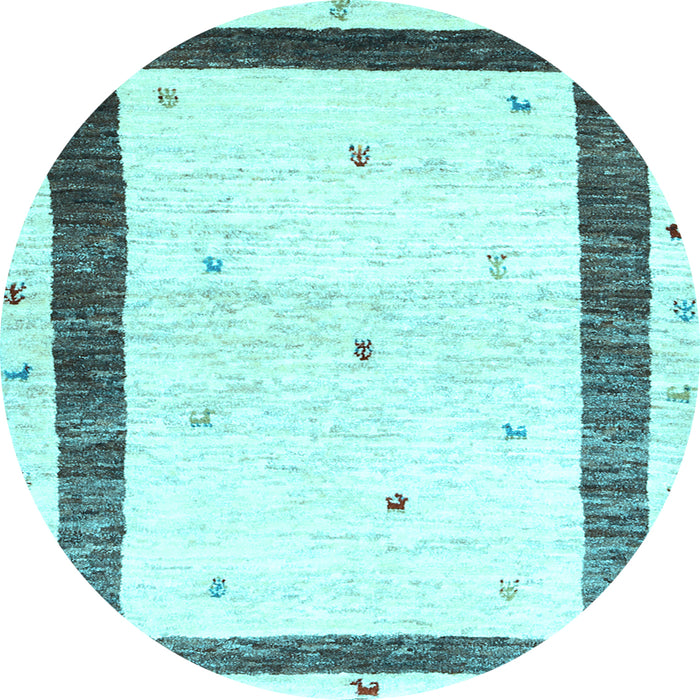 Round Machine Washable Solid Light Blue Modern Rug, wshcon2834lblu