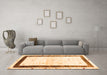 Machine Washable Solid Orange Modern Area Rugs in a Living Room, wshcon2834org