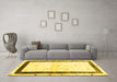 Machine Washable Solid Yellow Modern Rug in a Living Room, wshcon2834yw