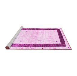 Sideview of Machine Washable Solid Pink Modern Rug, wshcon2834pnk