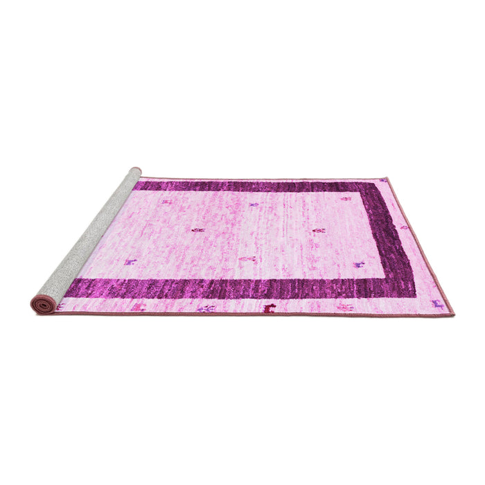 Sideview of Machine Washable Solid Pink Modern Rug, wshcon2834pnk