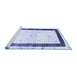 Sideview of Machine Washable Solid Blue Modern Rug, wshcon2834blu