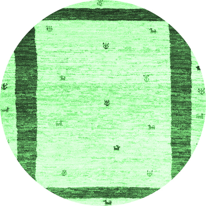 Round Solid Emerald Green Modern Rug, con2834emgrn