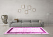 Machine Washable Solid Pink Modern Rug in a Living Room, wshcon2834pnk