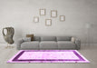 Machine Washable Solid Purple Modern Area Rugs in a Living Room, wshcon2834pur