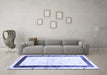 Machine Washable Solid Blue Modern Rug in a Living Room, wshcon2834blu