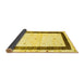 Sideview of Solid Yellow Modern Rug, con2834yw