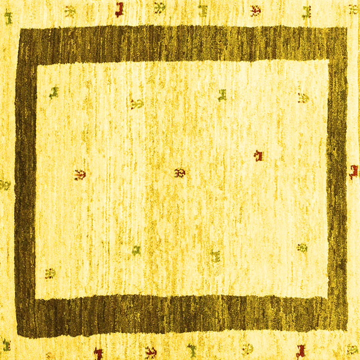Square Machine Washable Solid Yellow Modern Rug, wshcon2834yw