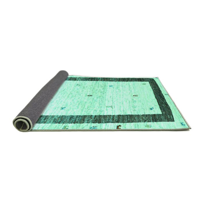 Sideview of Solid Turquoise Modern Rug, con2834turq