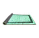 Sideview of Solid Turquoise Modern Rug, con2834turq