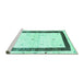 Sideview of Machine Washable Solid Turquoise Modern Area Rugs, wshcon2834turq