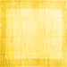 Square Machine Washable Solid Yellow Modern Rug, wshcon2835yw