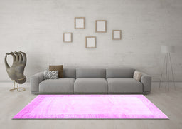 Machine Washable Solid Purple Modern Area Rugs in a Living Room, wshcon2835pur