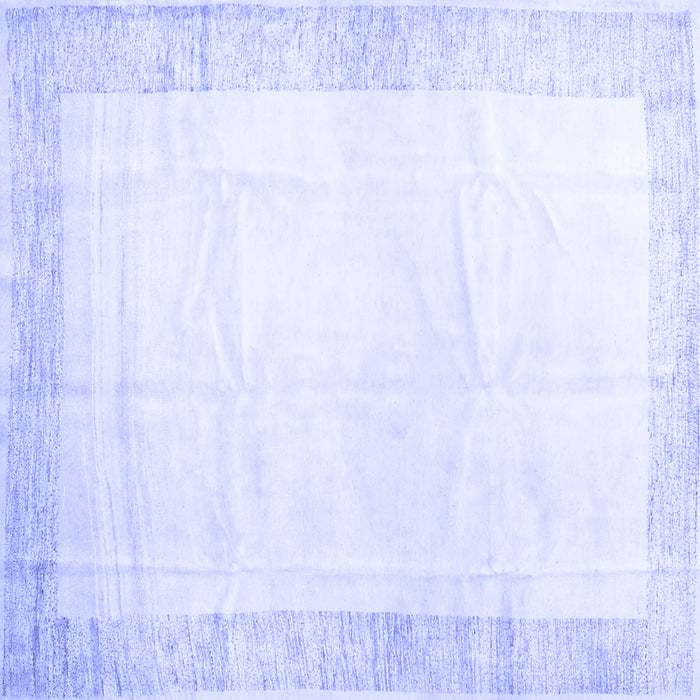 Square Machine Washable Solid Blue Modern Rug, wshcon2835blu