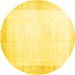 Round Solid Yellow Modern Rug, con2835yw