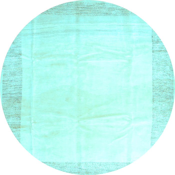 Round Machine Washable Solid Light Blue Modern Rug, wshcon2835lblu