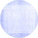 Round Solid Blue Modern Rug, con2835blu