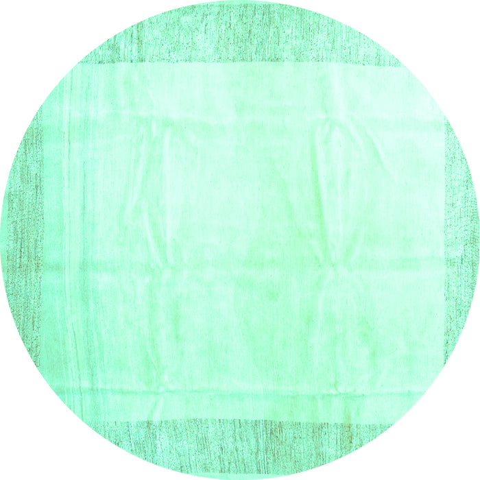 Round Solid Turquoise Modern Rug, con2835turq