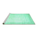 Sideview of Machine Washable Solid Turquoise Modern Area Rugs, wshcon2835turq