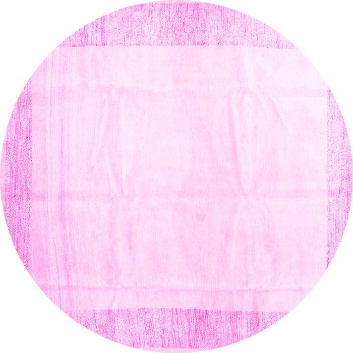 Round Solid Pink Modern Rug, con2835pnk