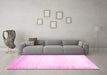 Machine Washable Solid Pink Modern Rug in a Living Room, wshcon2835pnk