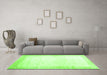 Machine Washable Solid Green Modern Area Rugs in a Living Room,, wshcon2835grn