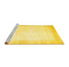 Sideview of Machine Washable Solid Yellow Modern Rug, wshcon2835yw