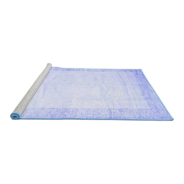 Sideview of Machine Washable Solid Blue Modern Rug, wshcon2835blu