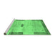 Sideview of Machine Washable Abstract Emerald Green Contemporary Area Rugs, wshcon2836emgrn