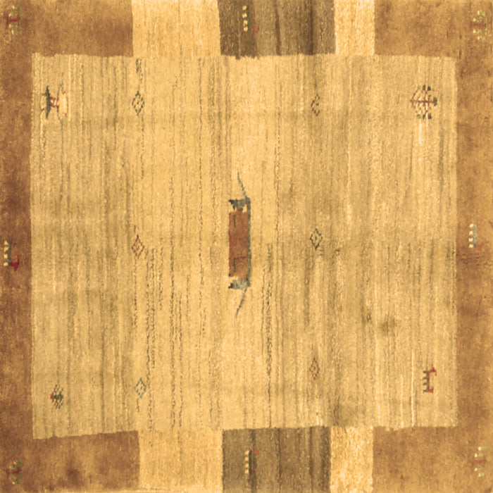 Square Abstract Brown Contemporary Rug, con2836brn