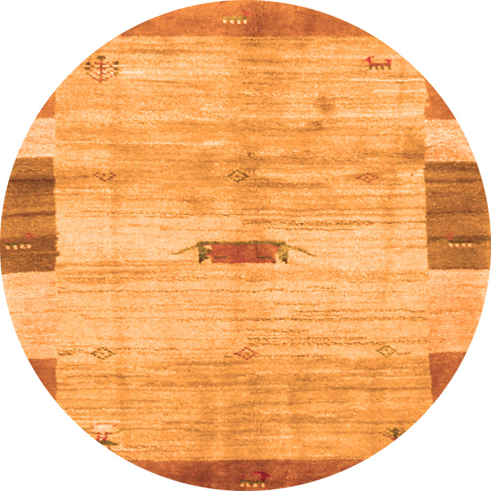 Square Abstract Orange Contemporary Rug, con2836org