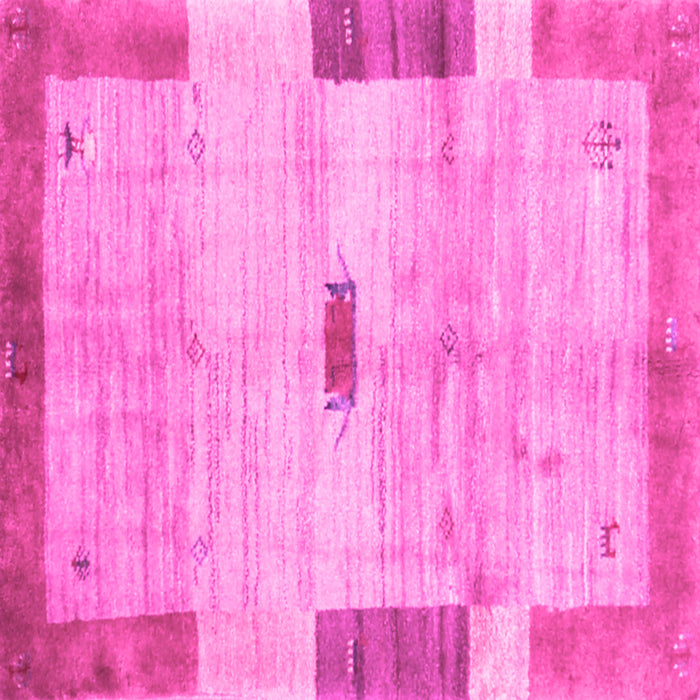 Square Machine Washable Abstract Pink Contemporary Rug, wshcon2836pnk