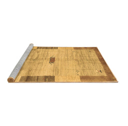 Sideview of Machine Washable Abstract Brown Contemporary Rug, wshcon2836brn