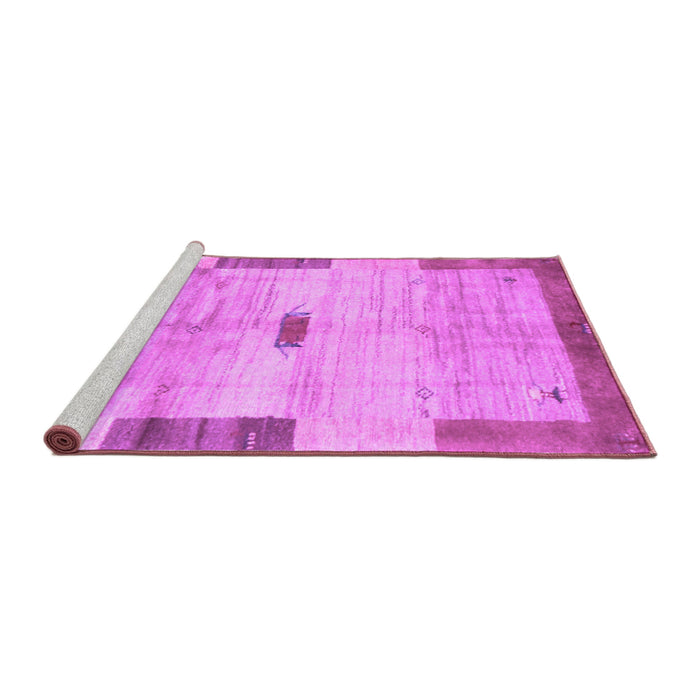 Sideview of Machine Washable Abstract Purple Contemporary Area Rugs, wshcon2836pur
