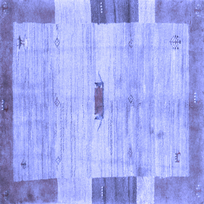 Square Abstract Blue Contemporary Rug, con2836blu