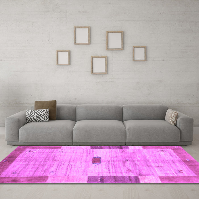 Machine Washable Abstract Purple Contemporary Area Rugs in a Living Room, wshcon2836pur