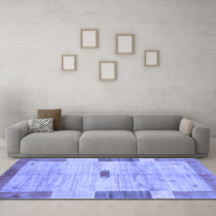 Machine Washable Abstract Blue Contemporary Rug in a Living Room, wshcon2836blu