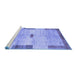 Sideview of Machine Washable Abstract Blue Contemporary Rug, wshcon2836blu