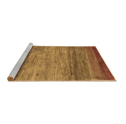 Sideview of Machine Washable Abstract Brown Contemporary Rug, wshcon2837brn