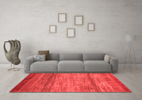 Machine Washable Abstract Red Contemporary Rug, wshcon2837red