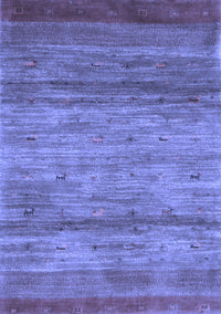 Abstract Blue Contemporary Rug, con2837blu