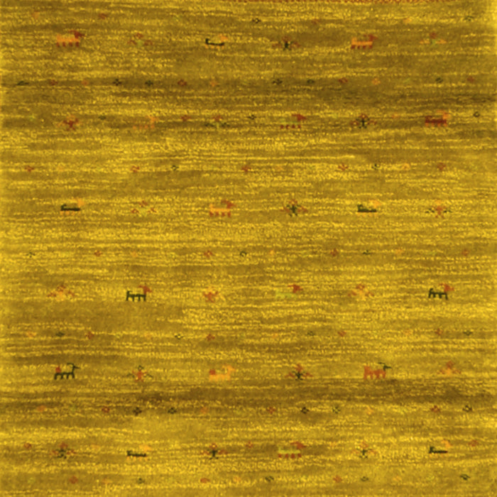 Machine Washable Abstract Yellow Contemporary Rug, wshcon2837yw